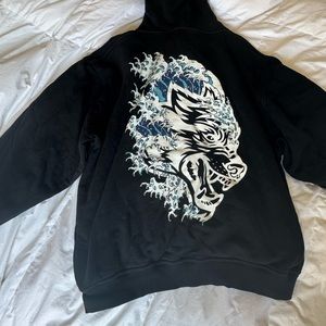 Darc sport wave wolf black hoodie  sweater medium